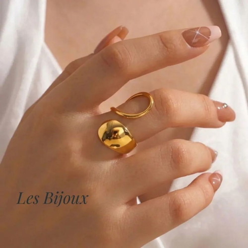 Adjustable Gold Stainless Steel Ring New, Minimal Elegant Design