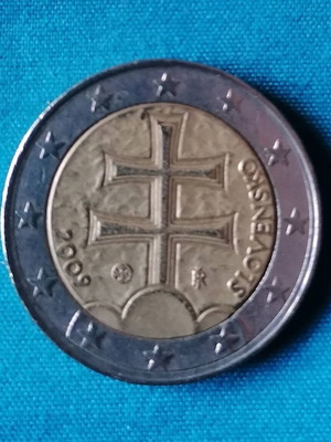 Σλοβακία 2 ευρώ 2009 μεταχειρισμένο, διπλός σταυρός