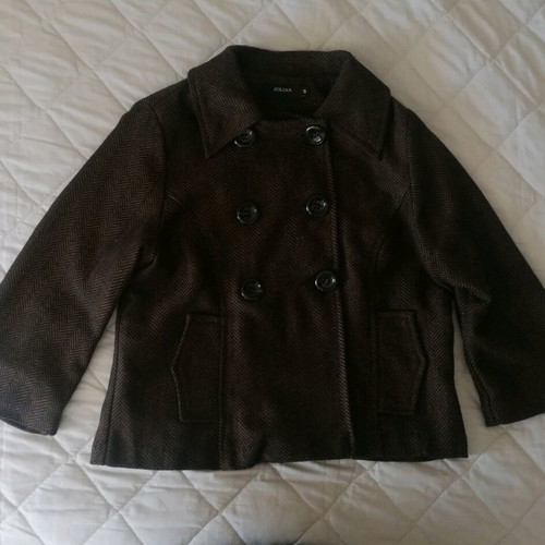 Women's short jacket size S like new, black and brown