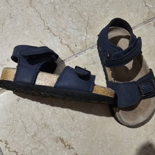 Children's leather sandals in Birkenstock style size 23, like new, blue