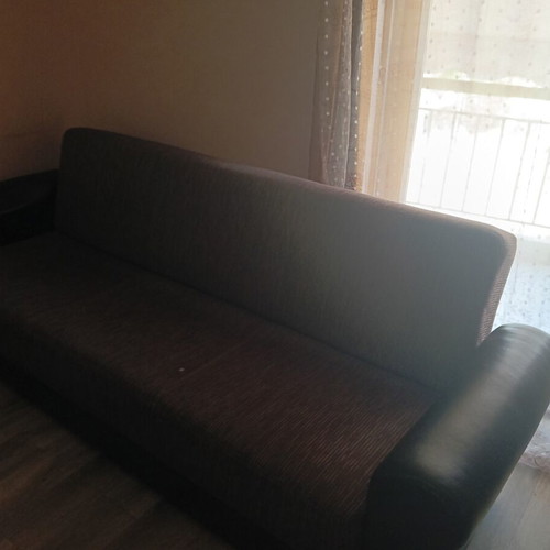 Sofa set with storage, kitchen, and microwave oven like new