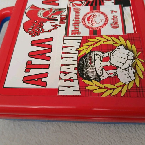 Plastic handmade case with Olympiakos stickers like new