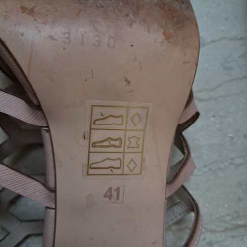 Anastazi Bournazos leather sandals used, size 41, pink, 7 cm heel