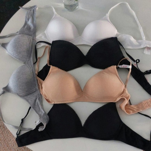 Set of 5 branded cotton T-shirt bras like new, sizes 70B-75C