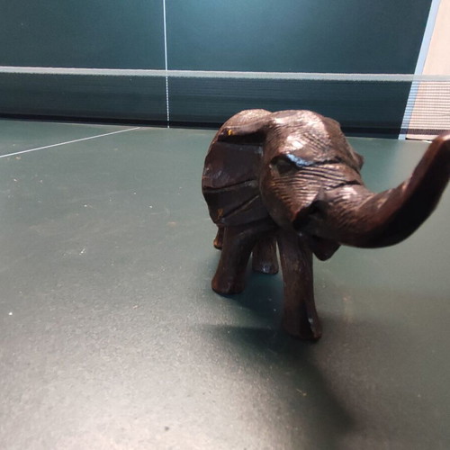 Wooden elephant figurine old used, height 9cm, length 13cm