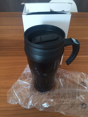 Travel Mug Black with Handle and Lid new