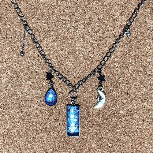 Starry Necklace with Pendants stainless steel, like new
