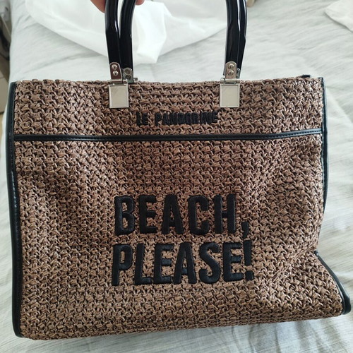 Le Pandorine Aurora Beach Straw Beige handbag like new