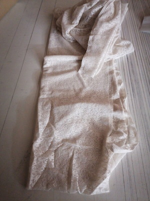 Lace fabric new, 2 pieces 0.64x3.4