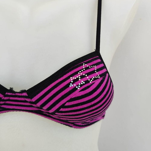 Vintage Youth Bra Size 65B Like New, Fuchsia and Black