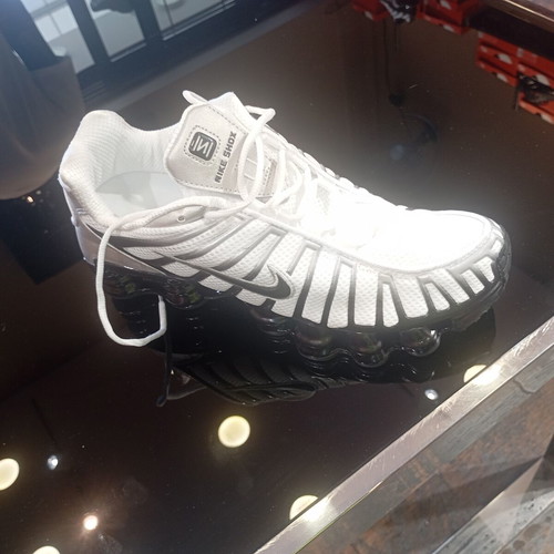 Nike Shox new, white and silver athletic shoes