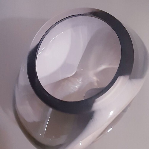 Modern Art thick glass vase white anthracite