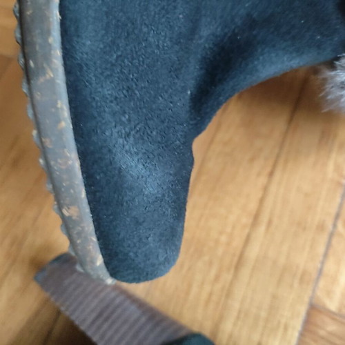 Scholl black suede boots with faux fur size 36 new