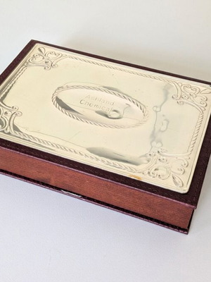 Vintage executive keepsake box silver filled, used, Ashland Chemical