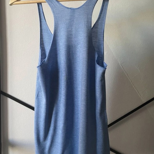 American Apparel tank top with Venice Beach roller skate print, new, blue, XS