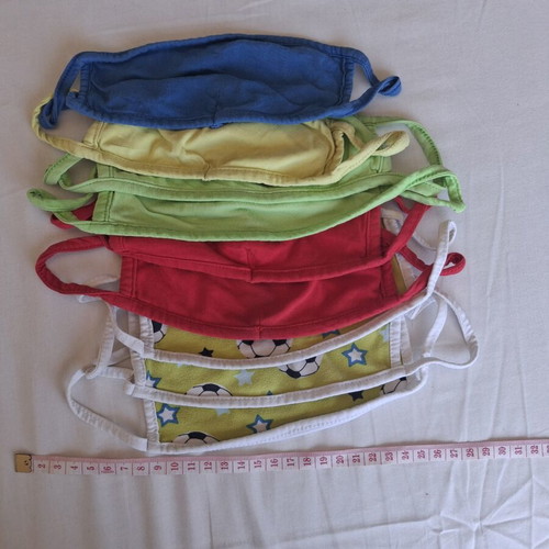 Children's cotton masks used, pack of 9