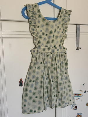 Backless dress like new, green and turquoise, size 128 cm for 8 years
