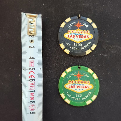 Fabulous Las Vegas Casino Chips used, souvenir set