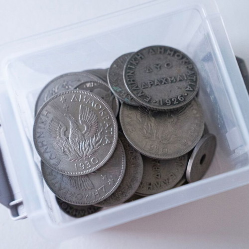 Greek coins used, set of 34, 1922-1930