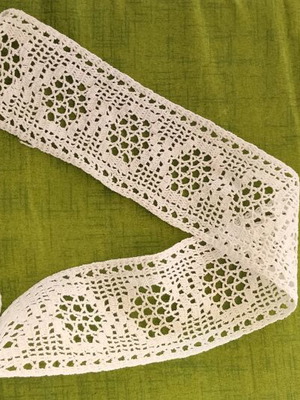 Vintage Handmade Crochet Lace 170x7 cm new, heirloom piece