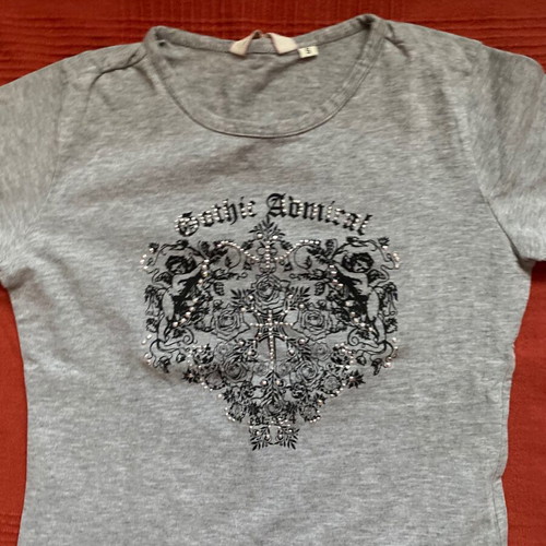 Admiral grey black cotton fitted T-shirt