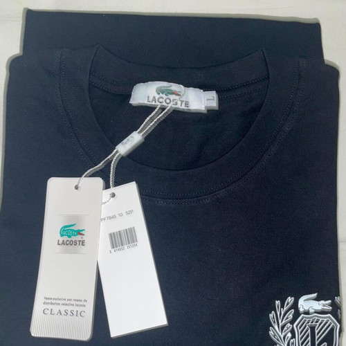Lacoste T-Shirt Triple Logo Black size L new