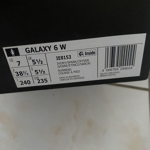 Adidas Galaxy 6 W sneakers Ivory Spark Crystal Sand size 38.5 new