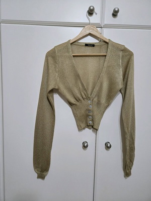 Cropped cardigan Talco like new, gold color
