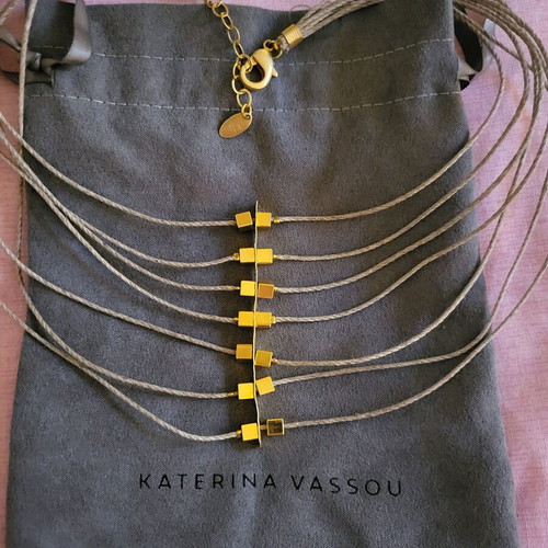 Katerina Vassou necklace like new, gray and gold