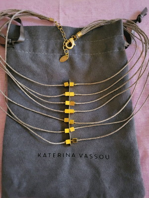 Katerina Vassou necklace like new, gray and gold