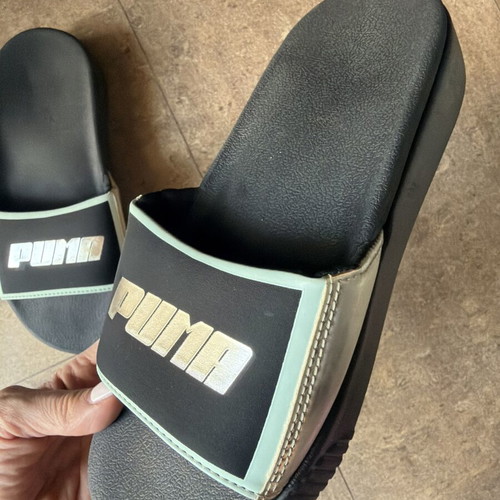 Puma slippers size 38 like new, black