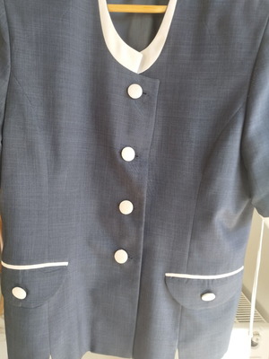 Vintage women's navy blue suit set size L like new