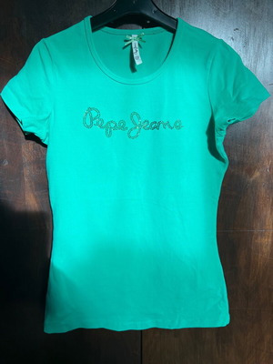 Μπλουζάκι t-shirt Pepe Jeans μεταχειρισμένο, πράσινο, μέγεθος XS