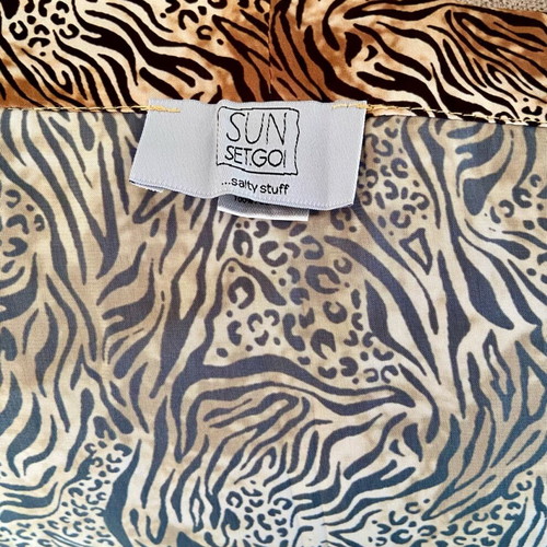 SunsetGo! Mini Animal Print Satin Skirt One Size Like New