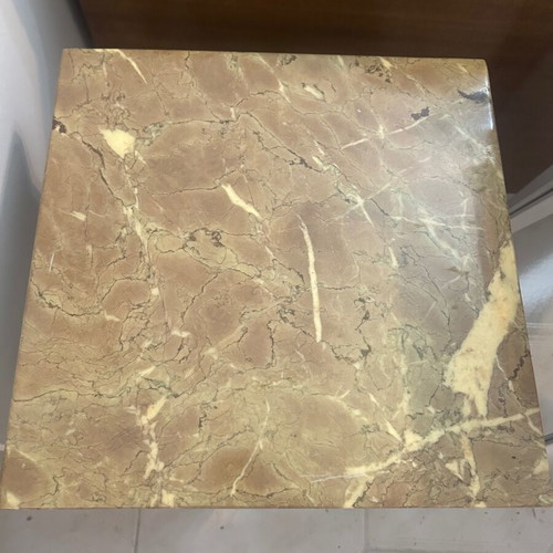 Marble coffee table used, square 38x38 cm, height 50 cm