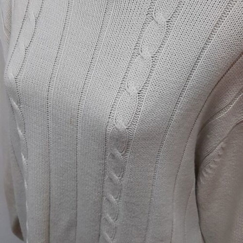 Vintage white hand-knitted sweater like new, size 116 cm