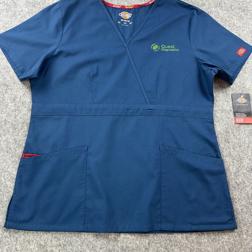 Dickies Medical Scrub Top Navy Medium new