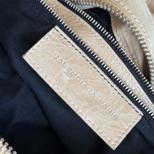 Balenciaga City Bag used, beige shoulder bag with soft leather
