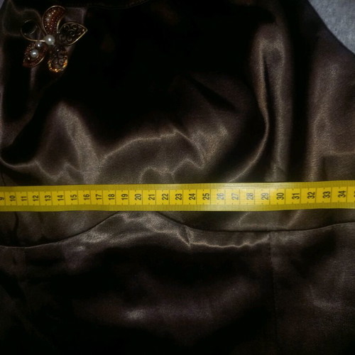 Vintage brown dress like new with flower brooch, size M