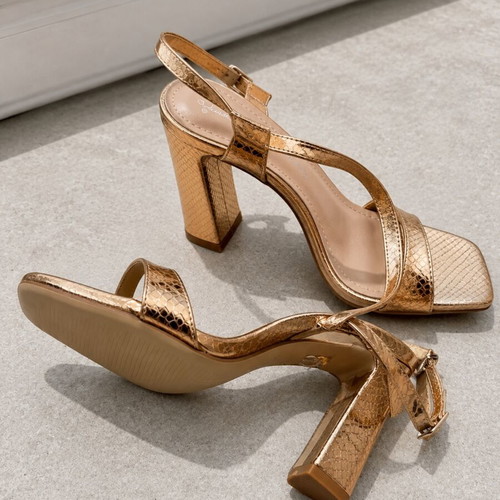 Tsoukalas Shoes Rose Gold Sandals Size 38 New