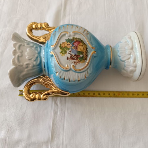 Vintage vases set of 3 from Italian ceramics in baroque style like new