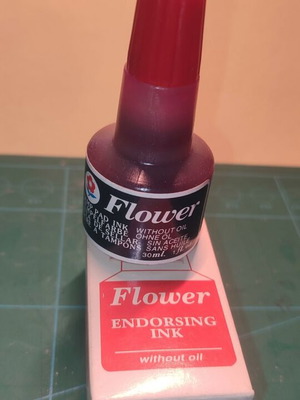 Flower μελάνι σφραγίδας 30 ml χωρίς λάδι, κόκκινο ή μαύρο