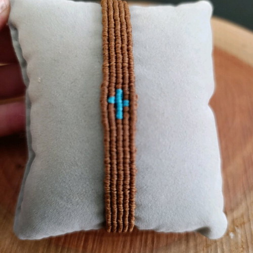 Men's bracelet handmade new, brown macrame with adjustable size