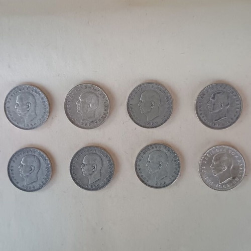 20 Drachma Silver Coins 1960 like new, King Pavlos