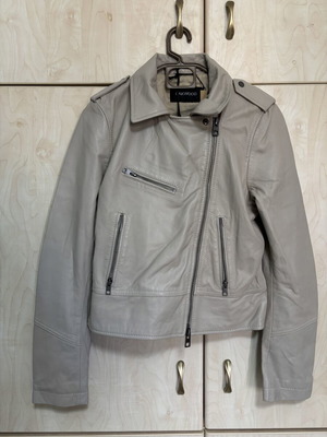 Oakwood Film women's leather jacket, size S, off-white