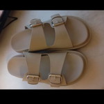 H&M sandals like new, beige, size 41, synthetic leather