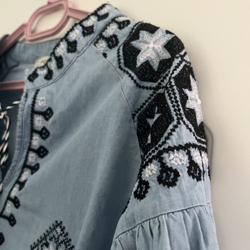 Embroidered dress new, blue, sizes S and M