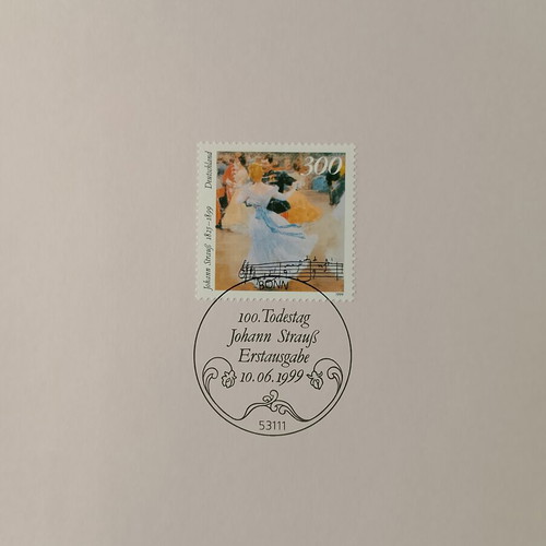 1999 German stamp first day cover Bonn, mint block of four