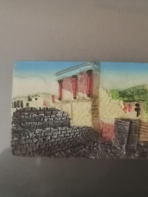 Knossos Crete souvenir magnet new, clay