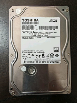 Toshiba DT01ACA100 1TB 3.5" SATA hard drive used